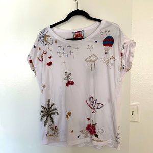 Embroidered Johnny Was T-Shirt